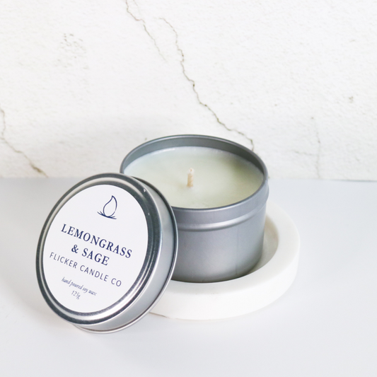 Lemongrass & Sage Tin Candle